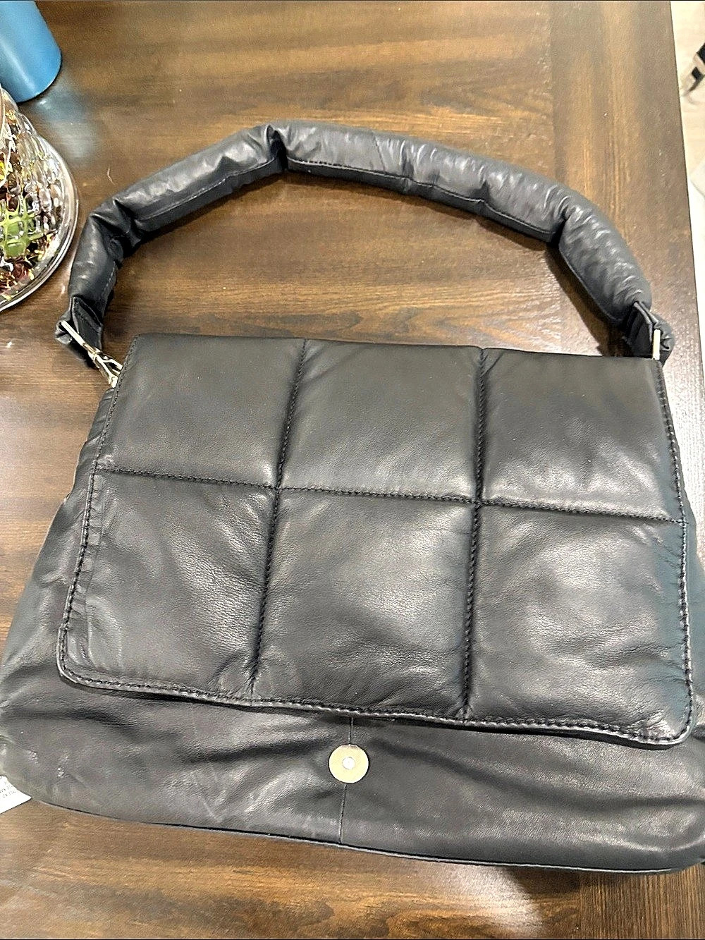 NWT Stylism Black Leather Shoulder Bag Like New